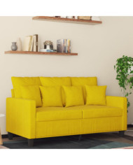 Canapé à 2 places Jaune 120 cm Velours | Mobilier & Déco