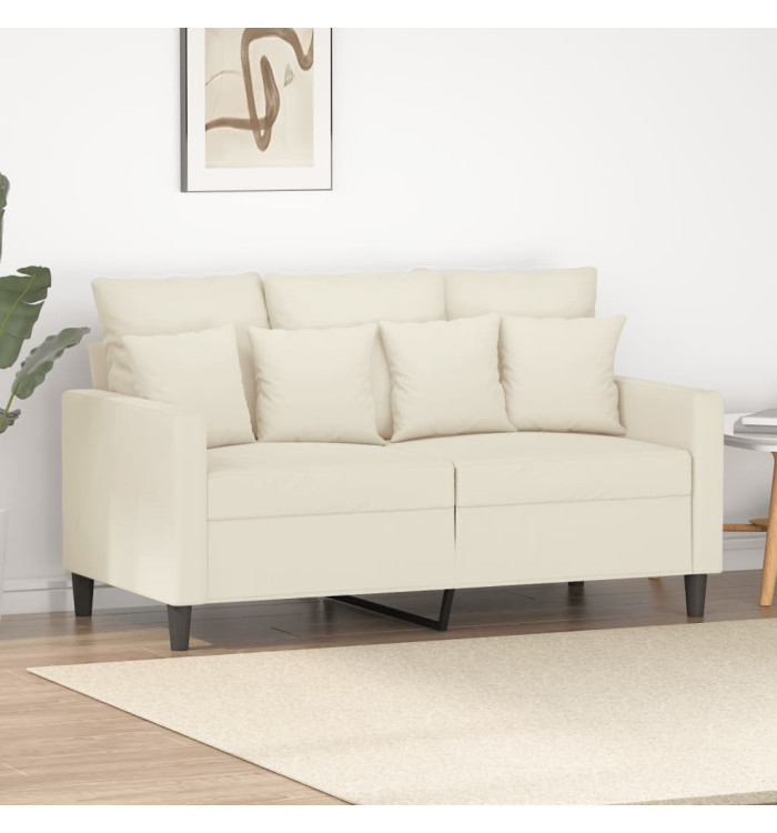 Canapé à 2 places Crème 120 cm Velours | Mobilier & Déco