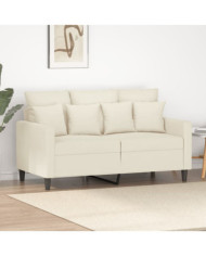 Canapé à 2 places Crème 120 cm Velours | Mobilier & Déco
