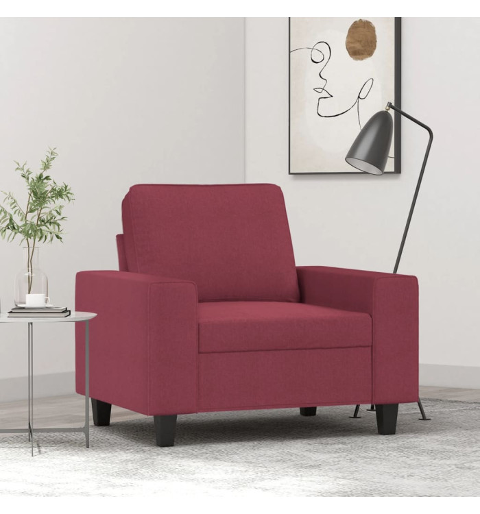 Fauteuil Rouge bordeaux 60 cm Tissu | Mobilier & Déco