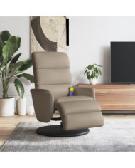 Fauteuil inclinable de massage repose-pieds cappuccino | Mobilier & Déco