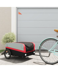 Remorque de vélo noir et rouge 45 kg fer | Mobilier & Déco