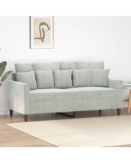 Canapé à 2 places Gris clair 140 cm Velours | Mobilier & Déco