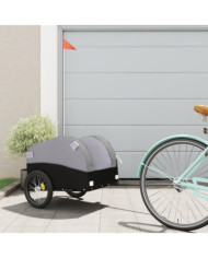 Remorque de vélo noir et gris 30 kg fer | Mobilier & Déco