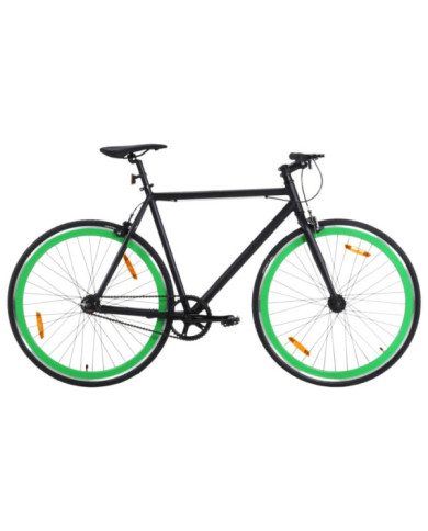 Vélo à pignon fixe noir et vert 700c 55 cm | Mobilier & Déco