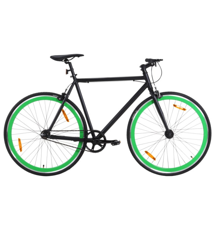 Vélo à pignon fixe noir et vert 700c 55 cm | Mobilier & Déco