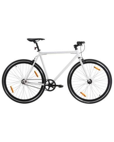 Vélo à pignon fixe blanc et noir 700c 59 cm | Mobilier & Déco