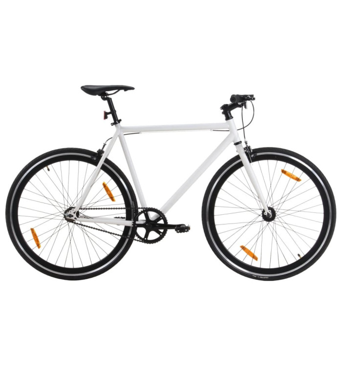 Vélo à pignon fixe blanc et noir 700c 59 cm | Mobilier & Déco