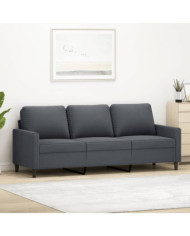 Canapé à 3 places Gris foncé 180 cm Velours | Mobilier & Déco