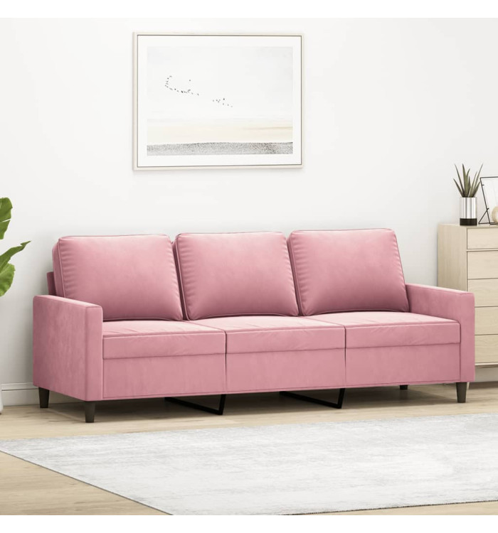 Canapé à 3 places Rose 180 cm Velours | Mobilier & Déco