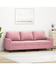 Canapé à 3 places Rose 180 cm Velours | Mobilier & Déco