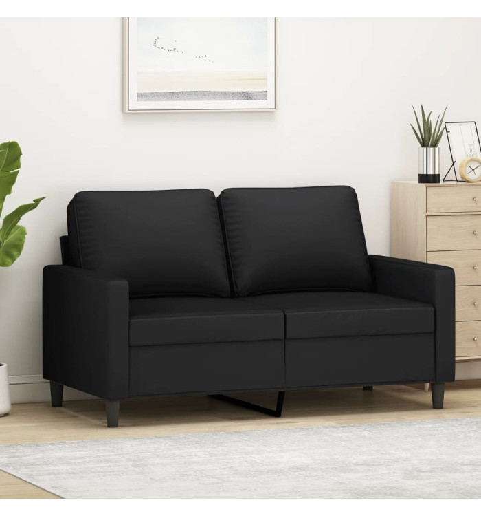 Canapé à 2 places Noir 120 cm Velours | Mobilier & Déco