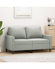 Canapé à 2 places Gris clair 120 cm Velours | Mobilier & Déco