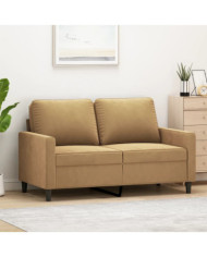Canapé à 2 places Marron 120 cm Velours | Mobilier & Déco
