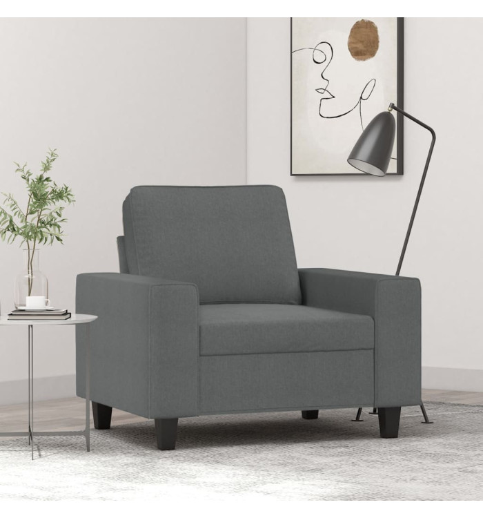 Fauteuil Gris foncé 60 cm Tissu | Mobilier & Déco
