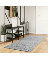 Tapis shaggy PAMPLONA poils longs moderne gris 80x200 cm | Mobilier & Déco