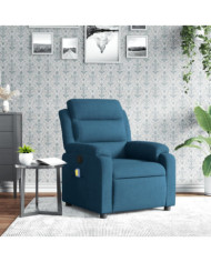 Fauteuil inclinable de massage bleu velours | Mobilier & Déco
