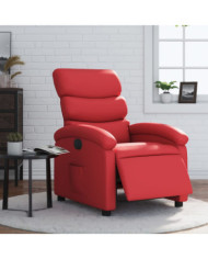 Fauteuil inclinable électrique Rouge Similicuir | Mobilier & Déco
