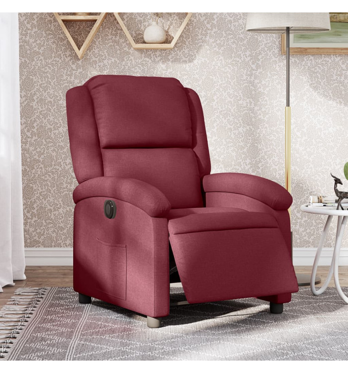 Fauteuil inclinable électrique Rouge bordeaux Tissu | Mobilier & Déco