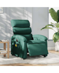 Fauteuil de massage inclinable électrique Vert foncé Tissu | Mobilier & Déco