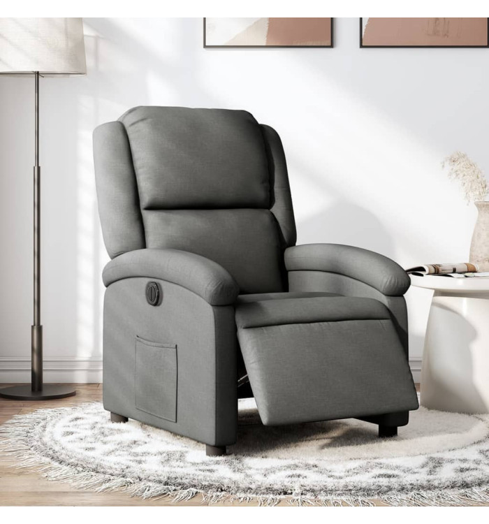 Fauteuil inclinable électrique Gris foncé Tissu | Mobilier & Déco