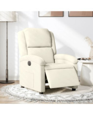 Fauteuil inclinable électrique Crème Velours | Mobilier & Déco
