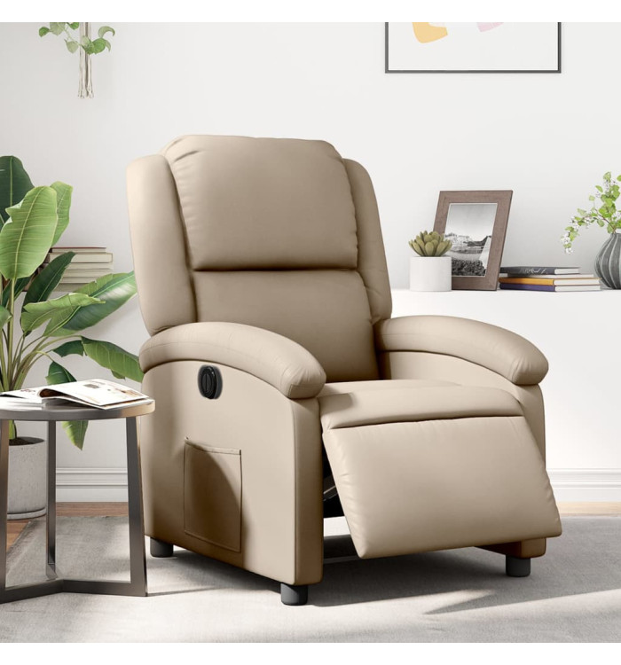 Fauteuil inclinable électrique Cappuccino Similicuir | Mobilier & Déco