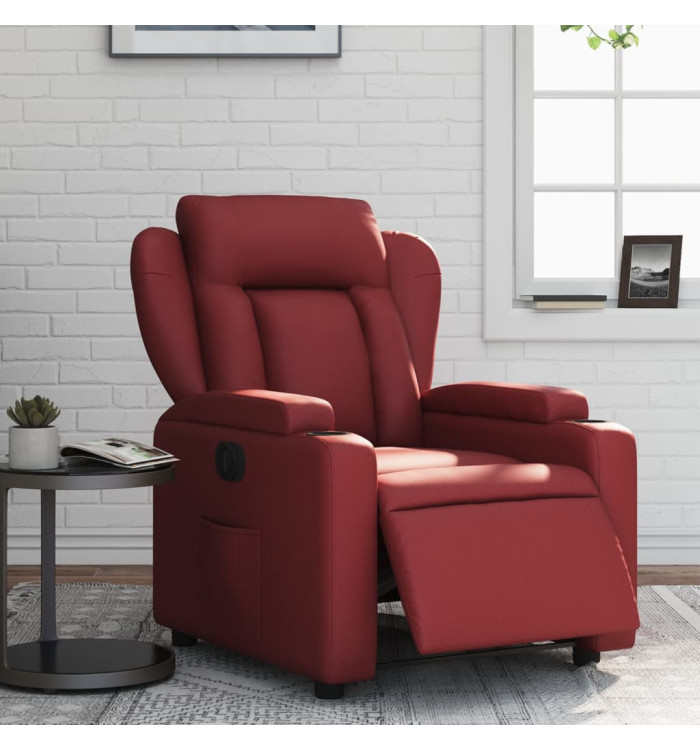 Fauteuil inclinable électrique Rouge bordeaux Similicuir | Mobilier & Déco