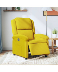 Fauteuil inclinable électrique jaune velours | Mobilier & Déco