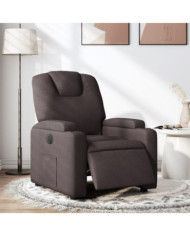 Fauteuil inclinable électrique Marron foncé Tissu | Mobilier & Déco