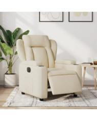 Fauteuil inclinable électrique Crème Tissu | Mobilier & Déco