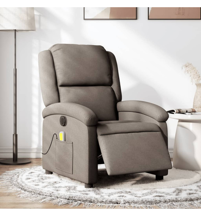 Fauteuil de massage inclinable électrique Taupe Tissu | Mobilier & Déco