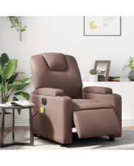Fauteuil de massage inclinable électrique marron similicuir | Mobilier & Déco