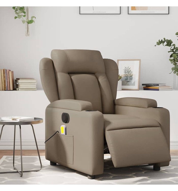 Fauteuil de massage inclinable électrique cappuccino similicuir | Mobilier & Déco