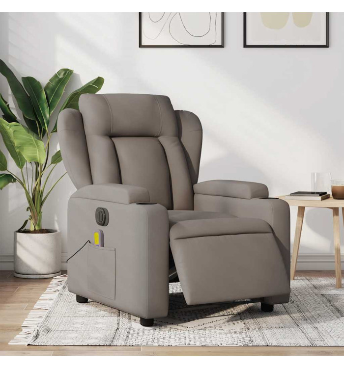 Fauteuil de massage inclinable électrique Taupe Tissu | Mobilier & Déco