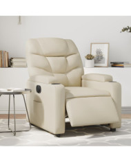 Fauteuil inclinable électrique Crème Similicuir | Mobilier & Déco