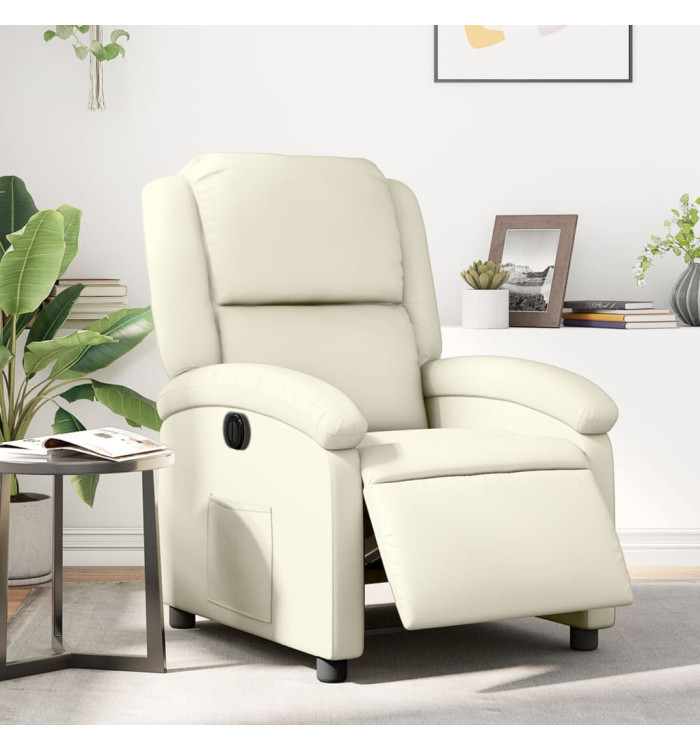 Fauteuil inclinable électrique Crème Similicuir | Mobilier & Déco