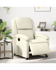 Fauteuil inclinable électrique Crème Similicuir | Mobilier & Déco