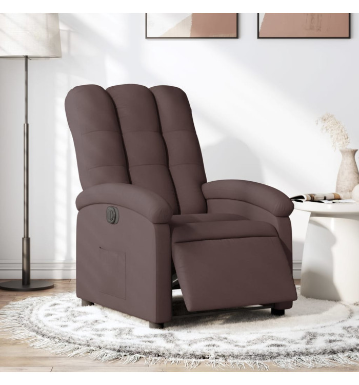 Fauteuil inclinable électrique Marron foncé Tissu | Mobilier & Déco