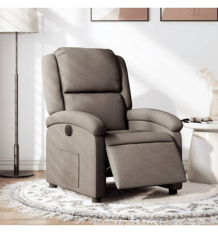Fauteuil inclinable électrique Taupe Tissu | Mobilier & Déco