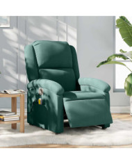 Fauteuil inclinable de massage électrique vert foncé velours | Mobilier & Déco