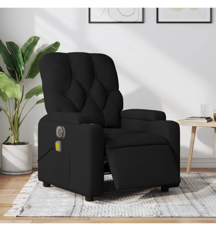 Fauteuil de massage inclinable électrique Noir Tissu | Mobilier & Déco