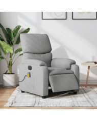 Fauteuil de massage inclinable électrique gris clair tissu | Mobilier & Déco