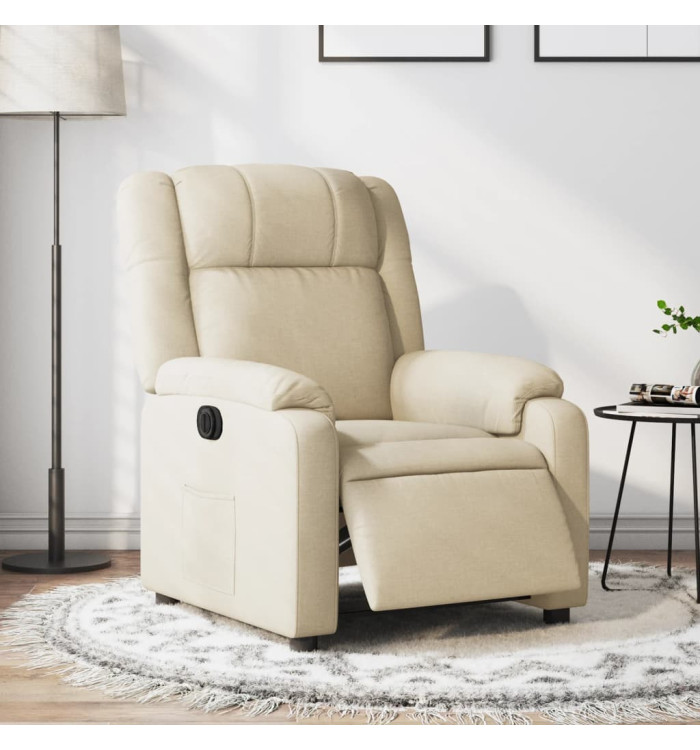 Fauteuil inclinable électrique Crème Tissu | Mobilier & Déco