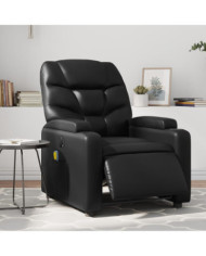 Fauteuil de massage inclinable électrique noir similicuir | Mobilier & Déco