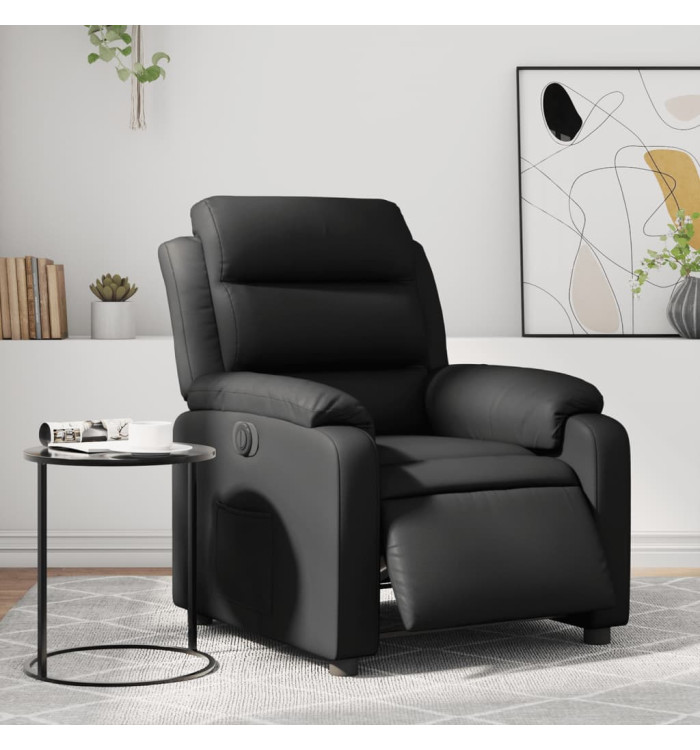 Fauteuil inclinable électrique Noir Similicuir | Mobilier & Déco