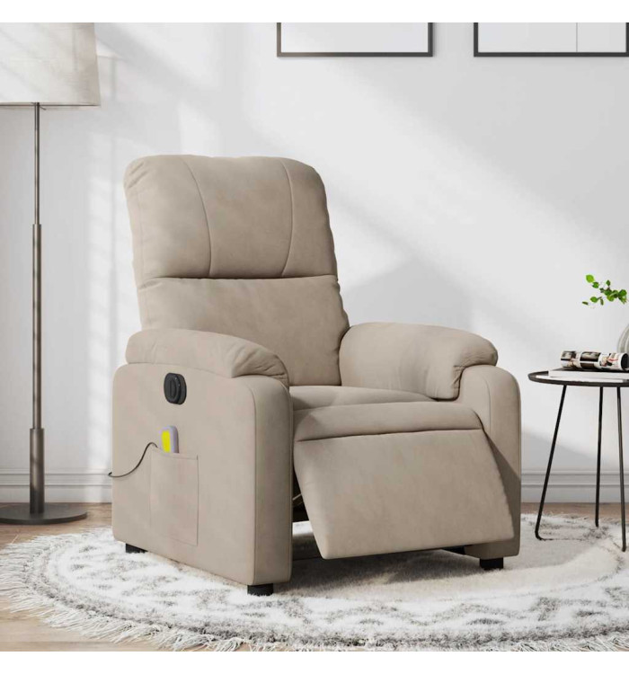 Fauteuil inclinable de massage électrique taupe | Mobilier & Déco