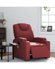 Fauteuil de massage inclinable électrique rouge bordeaux | Mobilier & Déco