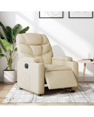 Fauteuil inclinable électrique Crème Tissu | Mobilier & Déco