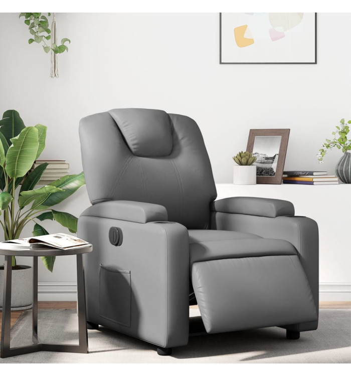 Fauteuil inclinable électrique Gris Similicuir | Mobilier & Déco